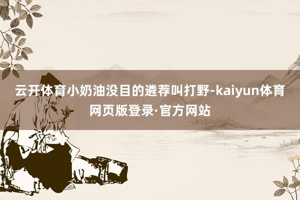 云开体育小奶油没目的遴荐叫打野-kaiyun体育网页版登录·官方网站