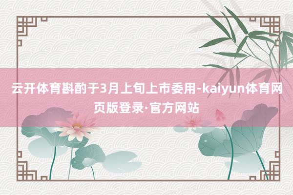 云开体育斟酌于3月上旬上市委用-kaiyun体育网页版登录·官方网站