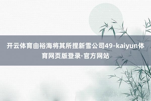 开云体育由裕海将其所捏新雪公司49-kaiyun体育网页版登录·官方网站