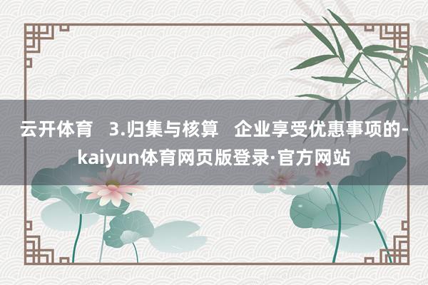 云开体育   3.归集与核算   企业享受优惠事项的-kaiyun体育网页版登录·官方网站