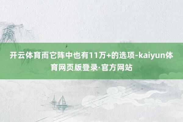 开云体育而它阵中也有11万+的选项-kaiyun体育网页版登录·官方网站