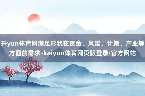 开yun体育网满足形状在资金、风景、计策、产业等方面的需求-kaiyun体育网页版登录·官方网站