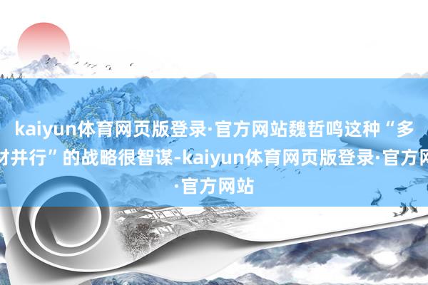 kaiyun体育网页版登录·官方网站魏哲鸣这种“多题材并行”的战略很智谋-kaiyun体育网页版登录·官方网站
