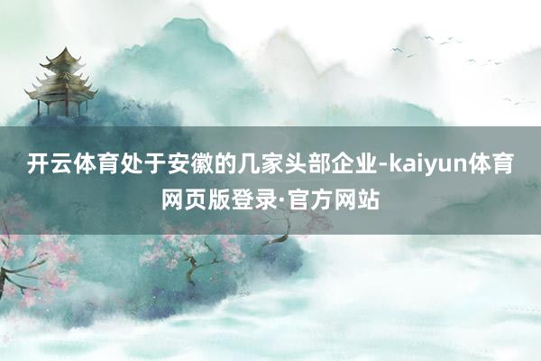 开云体育处于安徽的几家头部企业-kaiyun体育网页版登录·官方网站